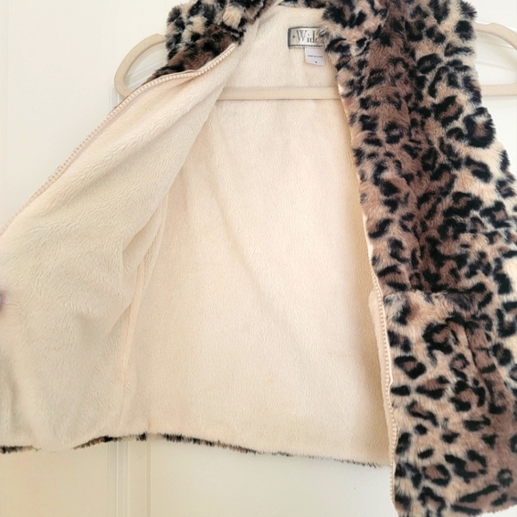 WIDGEON NORDSTROM FAUX FUR CHEETAH ANIMAL PRINT GIRLS VEST SIZE YOUTH SMALL - Picture 7 of 7